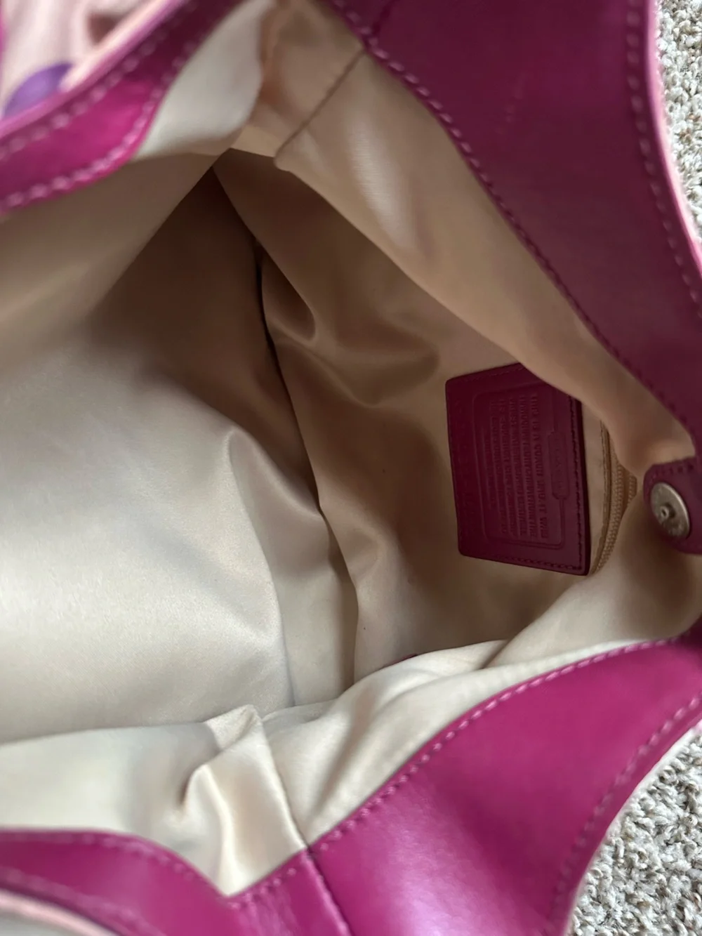 Coach Pink and Purple Signature Circle-Print Hobo Bag